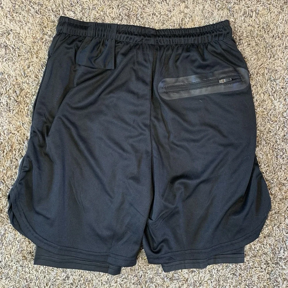 NWT Extreme Fit Shorts Mens Large Black Graham Lined Pockets Gym Athletic Logo